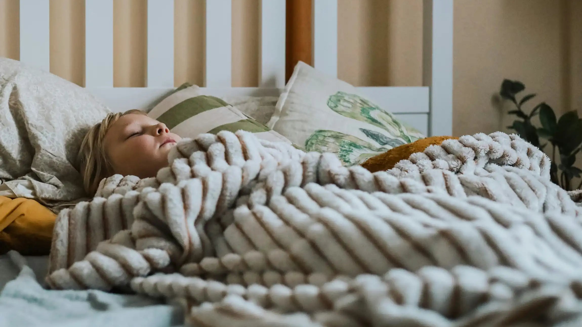 Picture of a child resting in their bed